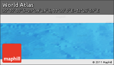 Physical Panoramic Map of the Area around 29° 54' 34" S, 11° 58' 29" E