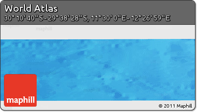Physical Panoramic Map of the Area around 29° 54' 34" S, 11° 58' 29" E