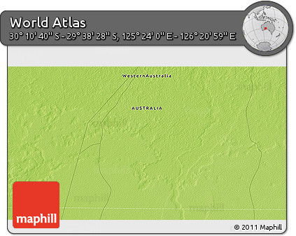 Physical 3D Map of the Area around 29° 54' 34" S, 125° 52' 30" E