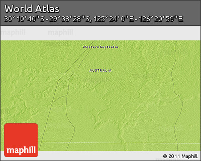 Physical 3D Map of the Area around 29° 54' 34" S, 125° 52' 30" E