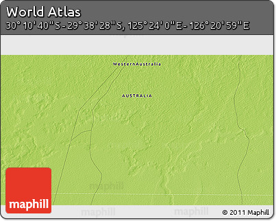 Physical 3D Map of the Area around 29° 54' 34" S, 125° 52' 30" E