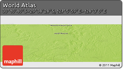 Physical Panoramic Map of the Area around 29° 54' 34" S, 127° 34' 30" E