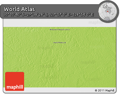 Physical 3D Map of the Area around 29° 54' 34" S, 128° 25' 30" E