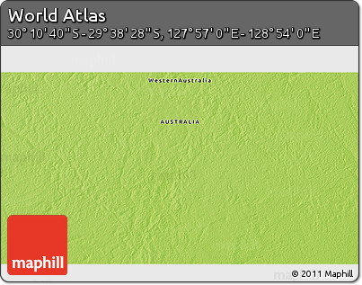 Physical 3D Map of the Area around 29° 54' 34" S, 128° 25' 30" E