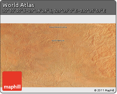 Satellite 3D Map of the Area around 29° 54' 34" S, 130° 7' 30" E