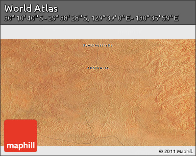 Satellite 3D Map of the Area around 29° 54' 34" S, 130° 7' 30" E