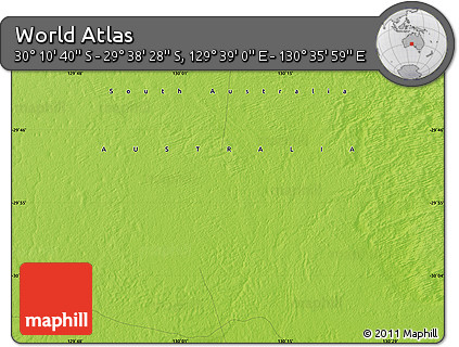 Physical Map of the Area around 29° 54' 34" S, 130° 7' 30" E