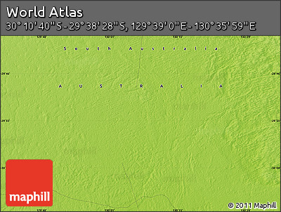 Physical Map of the Area around 29° 54' 34" S, 130° 7' 30" E