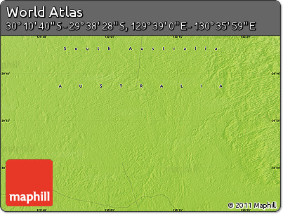 Physical Map of the Area around 29° 54' 34" S, 130° 7' 30" E
