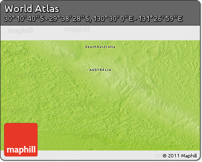 Physical 3D Map of the Area around 29° 54' 34" S, 130° 58' 29" E