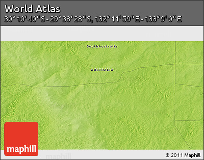 Physical 3D Map of the Area around 29° 54' 34" S, 132° 40' 30" E