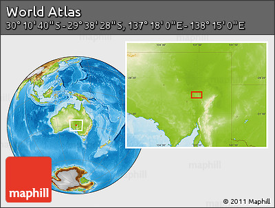 Physical Location Map of the Area around 29° 54' 34" S, 137° 46' 30" E