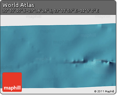 Satellite 3D Map of the Area around 29° 54' 34" S, 13° 40' 30" E