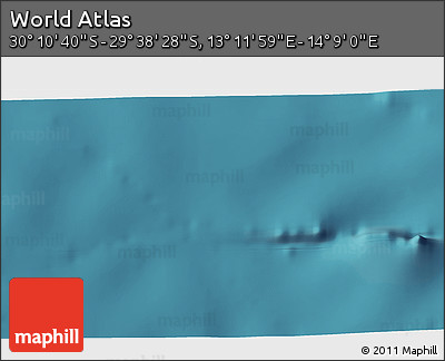Satellite 3D Map of the Area around 29° 54' 34" S, 13° 40' 30" E