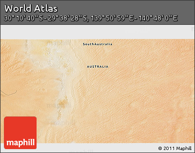 Satellite 3D Map of the Area around 29° 54' 34" S, 140° 19' 29" E