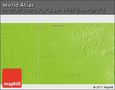 Physical 3D Map of the Area around 29° 54' 34" S, 141° 10' 30" E