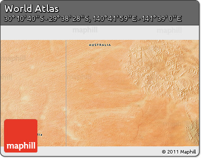 Satellite 3D Map of the Area around 29° 54' 34" S, 141° 10' 30" E