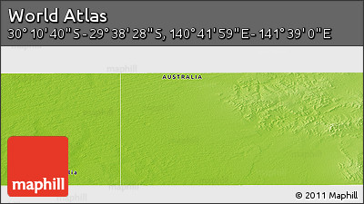 Physical Panoramic Map of the Area around 29° 54' 34" S, 141° 10' 30" E