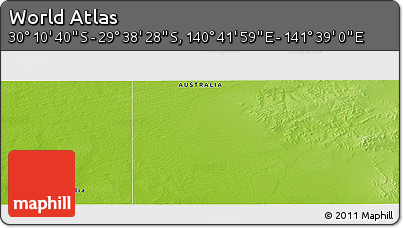 Physical Panoramic Map of the Area around 29° 54' 34" S, 141° 10' 30" E