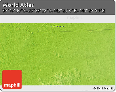 Physical 3D Map of the Area around 29° 54' 34" S, 142° 52' 30" E