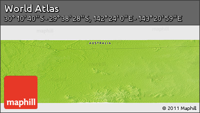 Physical Panoramic Map of the Area around 29° 54' 34" S, 142° 52' 30" E