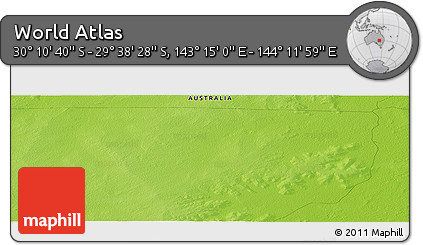 Physical Panoramic Map of the Area around 29° 54' 34" S, 143° 43' 29" E