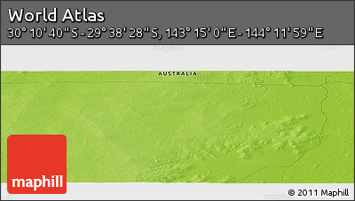 Physical Panoramic Map of the Area around 29° 54' 34" S, 143° 43' 29" E