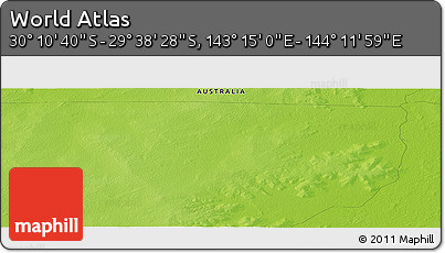 Physical Panoramic Map of the Area around 29° 54' 34" S, 143° 43' 29" E