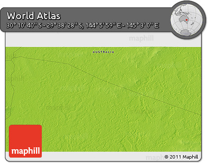 Physical 3D Map of the Area around 29° 54' 34" S, 144° 34' 29" E