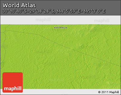 Physical 3D Map of the Area around 29° 54' 34" S, 144° 34' 29" E