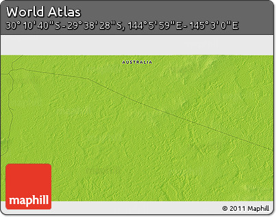 Physical 3D Map of the Area around 29° 54' 34" S, 144° 34' 29" E