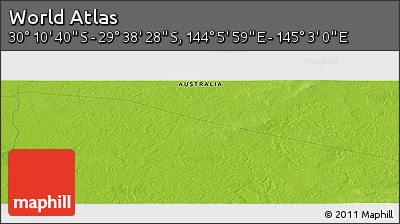 Physical Panoramic Map of the Area around 29° 54' 34" S, 144° 34' 29" E