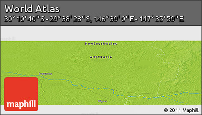 Physical Panoramic Map of the Area around 29° 54' 34" S, 147° 7' 30" E