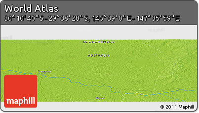 Physical Panoramic Map of the Area around 29° 54' 34" S, 147° 7' 30" E