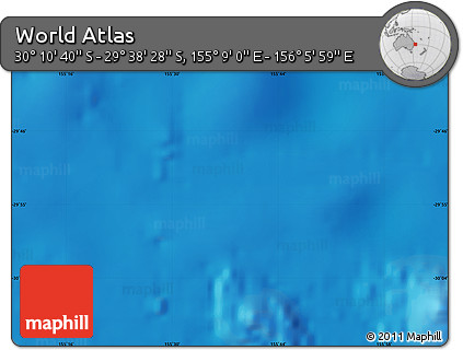 Physical Map of the Area around 29° 54' 34" S, 155° 37' 30" E