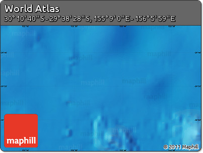 Physical Map of the Area around 29° 54' 34" S, 155° 37' 30" E