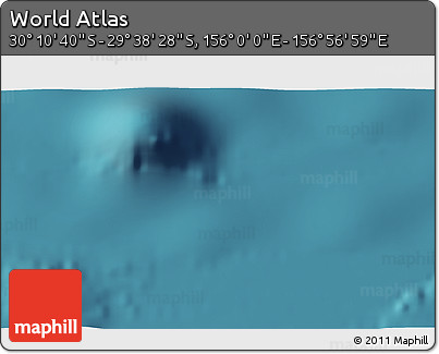 Satellite 3D Map of the Area around 29° 54' 34" S, 156° 28' 29" E