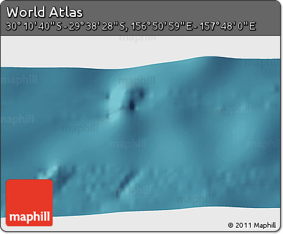 Satellite 3D Map of the Area around 29° 54' 34" S, 157° 19' 29" E