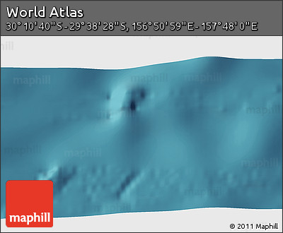Satellite 3D Map of the Area around 29° 54' 34" S, 157° 19' 29" E