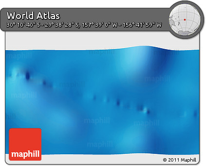 Physical 3D Map of the Area around 29° 54' 34" S, 157° 10' 30" W