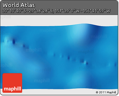 Physical 3D Map of the Area around 29° 54' 34" S, 157° 10' 30" W