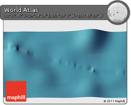 Satellite 3D Map of the Area around 29° 54' 34" S, 157° 10' 30" W