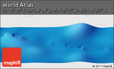 Physical Panoramic Map of the Area around 29° 54' 34" S, 157° 10' 30" W