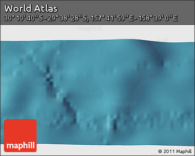 Satellite 3D Map of the Area around 29° 54' 34" S, 158° 10' 30" E