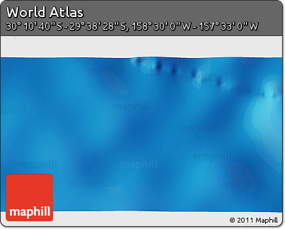 Shaded Relief 3D Map of the Area around 29° 54' 34" S, 158° 1' 30" W