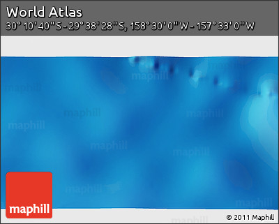 Shaded Relief 3D Map of the Area around 29° 54' 34" S, 158° 1' 30" W