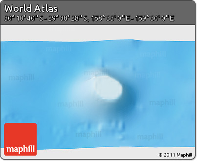 Physical 3D Map of the Area around 29° 54' 34" S, 159° 1' 30" E