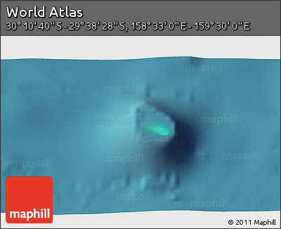 Satellite 3D Map of the Area around 29° 54' 34" S, 159° 1' 30" E