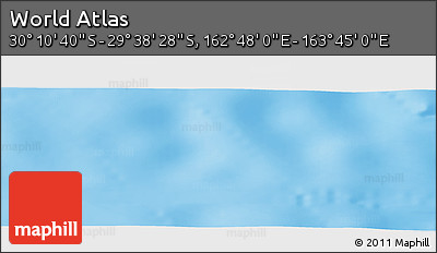 Physical Panoramic Map of the Area around 29° 54' 34" S, 163° 16' 30" E