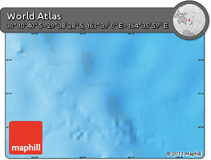 Physical Map of the Area around 29° 54' 34" S, 164° 7' 30" E